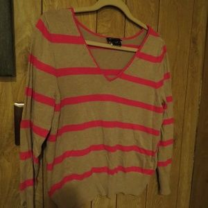 Lane Bryant Beige/Pink Sweater Size 14/16 (1X)
